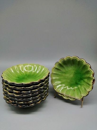 Robin Poet-Laval, suite of 8 glazed stoneware...