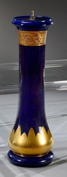 Large ceramic column with blue background,...
