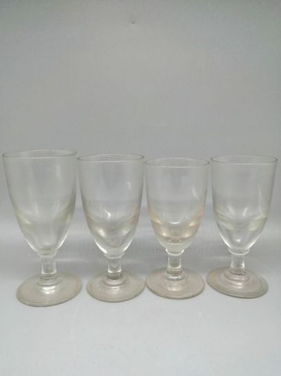 Four absinthe glasses. 19th century. 
