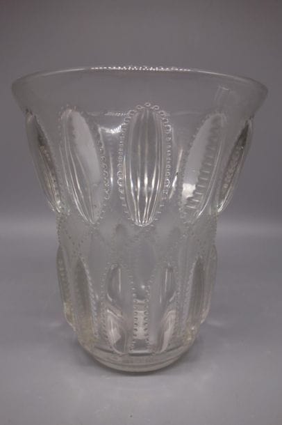 Pressed-moulded glass vase decorated with...