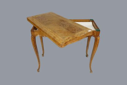 Games table with a natural wood moulded and...