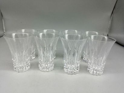 8 Lancet Decorated Crystal Vodka Glasses...