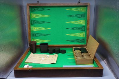 Jacquet game - Wooden backgammon with accessories....