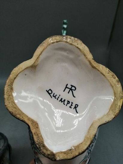 QUIMPER SAUCIERE and earthenware CONDIMENT...