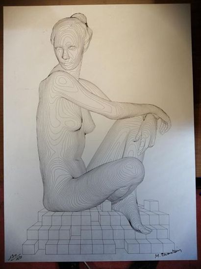 Blastin, Sitting woman. Printing on plate...