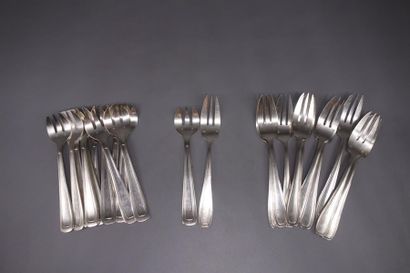 Silver plated metal set including a suite...