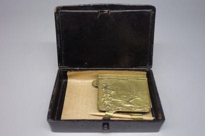 Boiled cardboard box with golden Chinese...