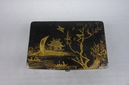 Boiled cardboard box with golden Chinese...