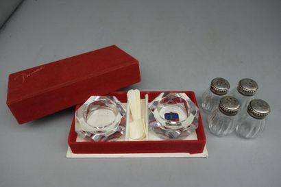 BACCARAT. Pair of crystal saloons. Case....