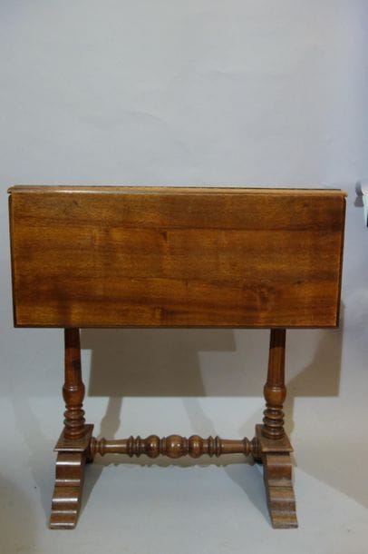 Side table with walnut flaps. 19th century...