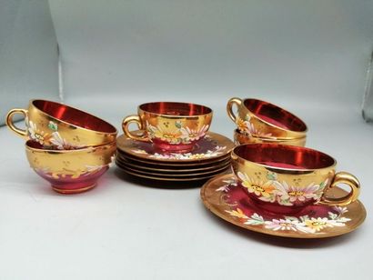 SIX MOKA CUPS and their saucers in the taste...
