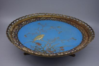 Cup with dark gilt bronze mounting of a cloisonné...
