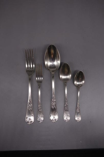 Household silver plated metal spatula with...