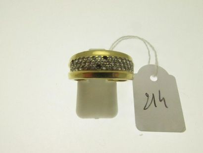 1 bague monture or ornée d'un bandeau serti...