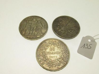 2 pieces of 10Frs silver RF 1965 1 piece...