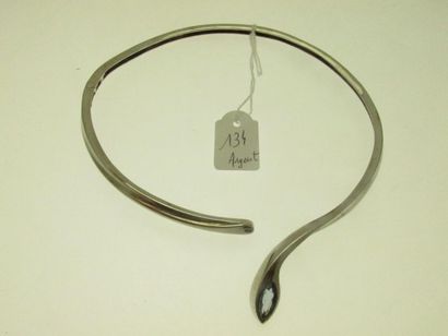 1 rigid necklace, silver mount 925°/°°°,...