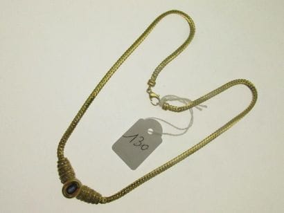 1 gold-plated English mesh necklace with...
