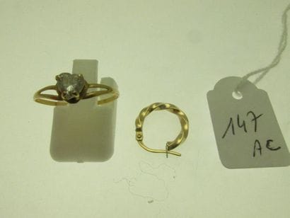 1 ring set with a stone 1 twisted creole,...