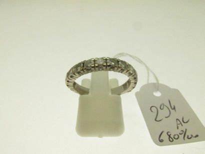 1 wedding ring in 680°/°° low-cut white gold...