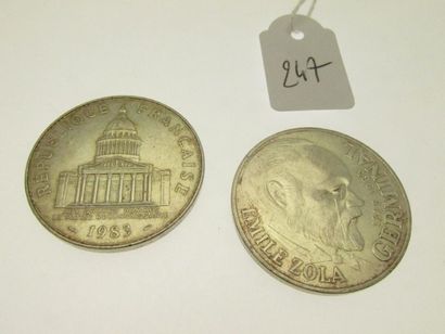 2 pieces of 100Frs silver RF 1983-1985 3...