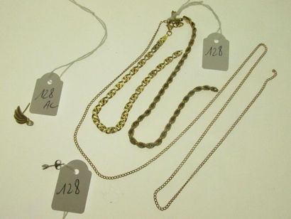1 earring gold setting with stone, clasp...