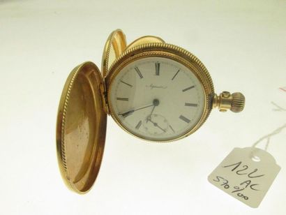 1 gusset watch, case in 570°/°°° gold with...