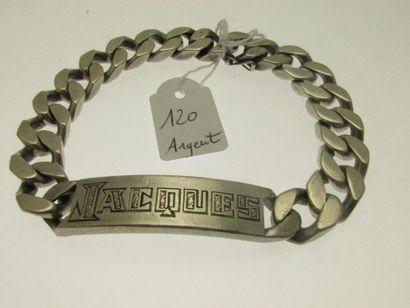 1 ID bracelet silver plate engraved JACQUES...