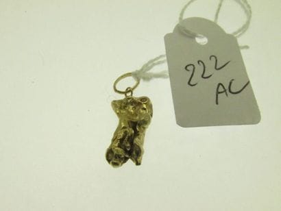 1 pendentif pépite or, bossué 1g AC