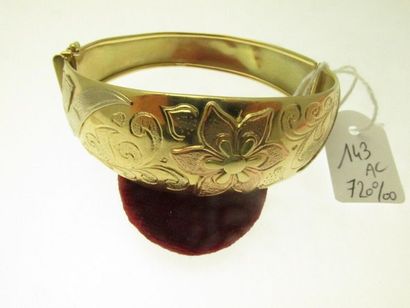 1 bangle opening gold bracelet 720°/°°° three-tone...