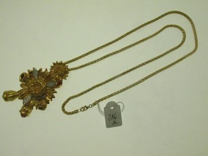 1 collier maille palmier monture or orné...