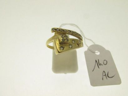 1 openwork gold setting ring with stones...