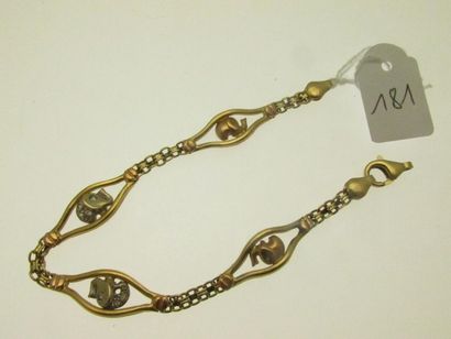 1 three-tone gold bracelet with openworked...