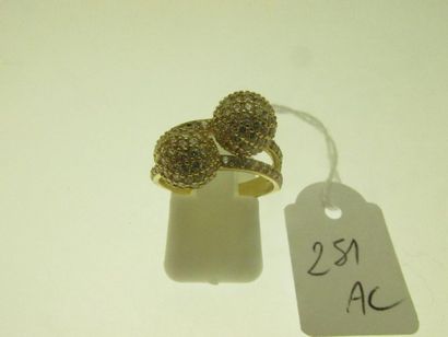 1 gold mounting ring with spherical, stone-set...