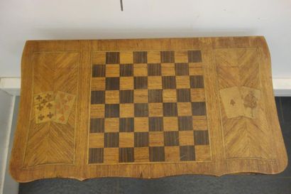 Table à jeux pliante à décor de cartes à...