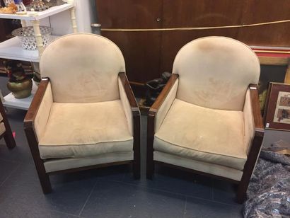 Paire de fauteuils de style Art Déco, garniture...