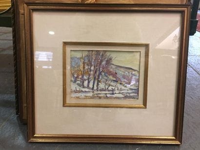 Neige au Coteau hambourgois, huile sur carton,...