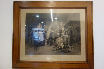 Les fiancailles, gravure, d'après Hanton...