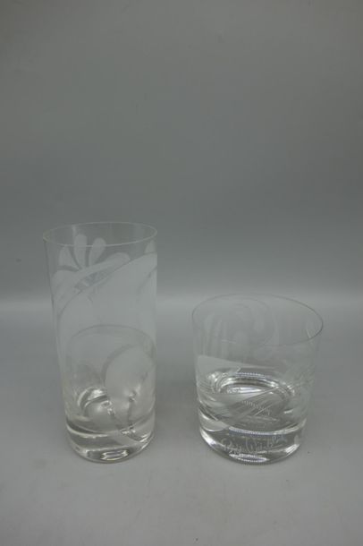 ROSENTHAL, ensemble de verres gravés : 8...