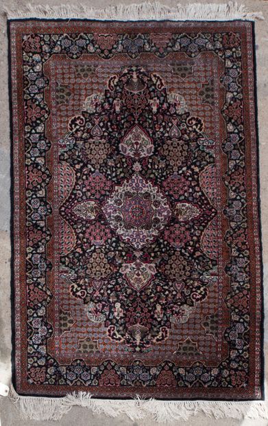 TAPIS INDE CACHEMIR CHAINE TRANE COTON VELOURS...