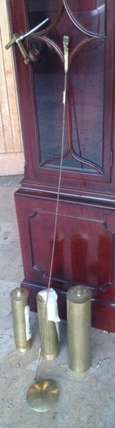 Grand régulateur de parquet en acajou et...
