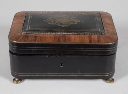 Coffret Napoléon III en bois de placage de...