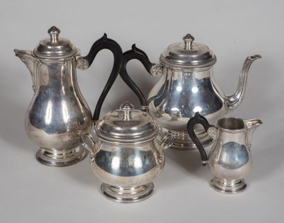 Service thé-café en argent de forme balustre,...