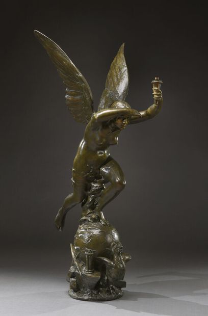 J.D.Keyser (1857-1927). Renommée, grand bronze...