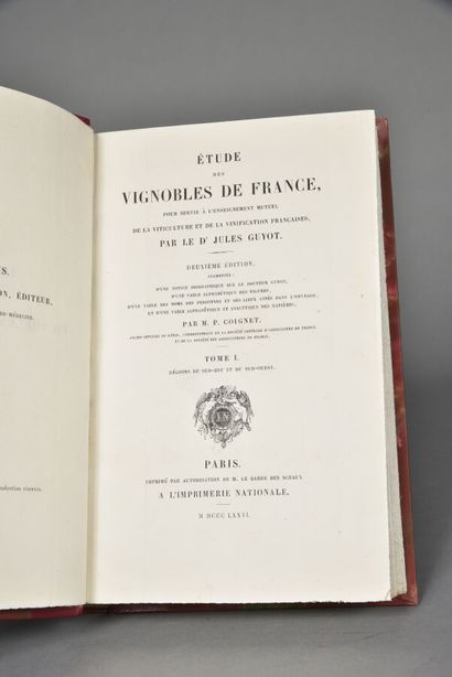 GUYOT Jules, Etude des vignobles de France...