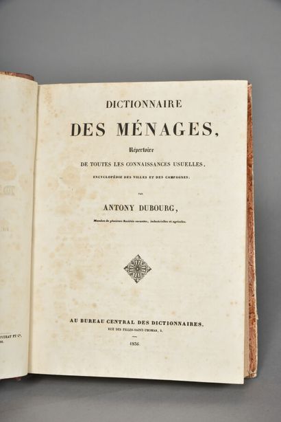 DUBOURG Anthony, Le dictionnaire des ménages,...