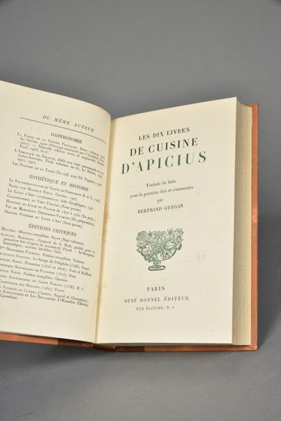 APICIUS, Les Dix livres de cuisine d'Apicius....