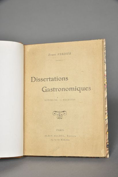 VERDIER Ernest, Dissertations gastronomiques,...