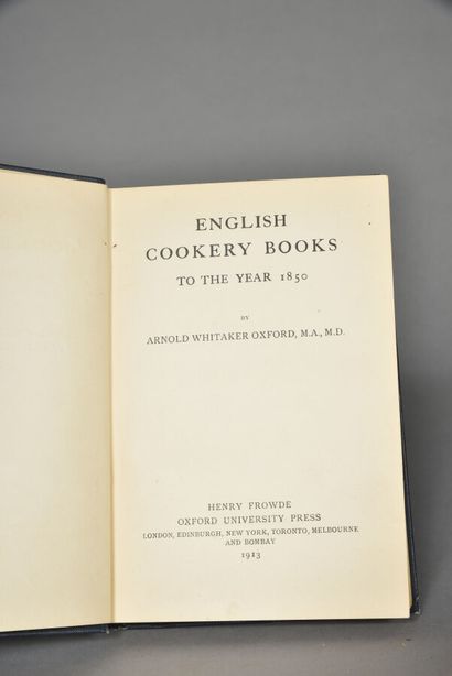 WHITAKER Arnold, English cookery books, 1850,...