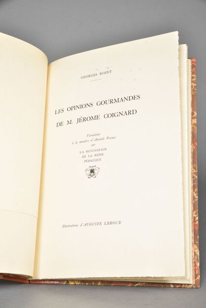 ROZET Georges, Les opinions gourmandes de...