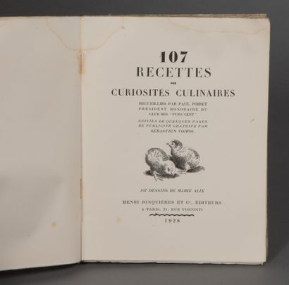 POIRET Paul. 107 RECETTES ou curiosités culinaires....